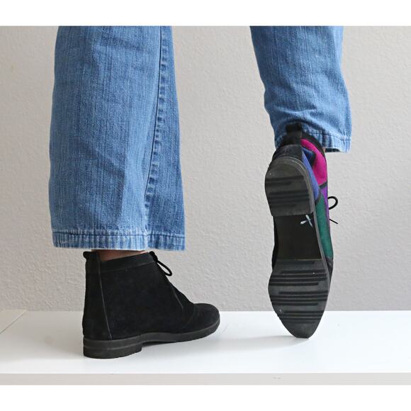 1990's Vintage Skechers Leather Work Boots ~ Women's 6 to 6-1/2 ~ Block Heel - Picture 4 of 10